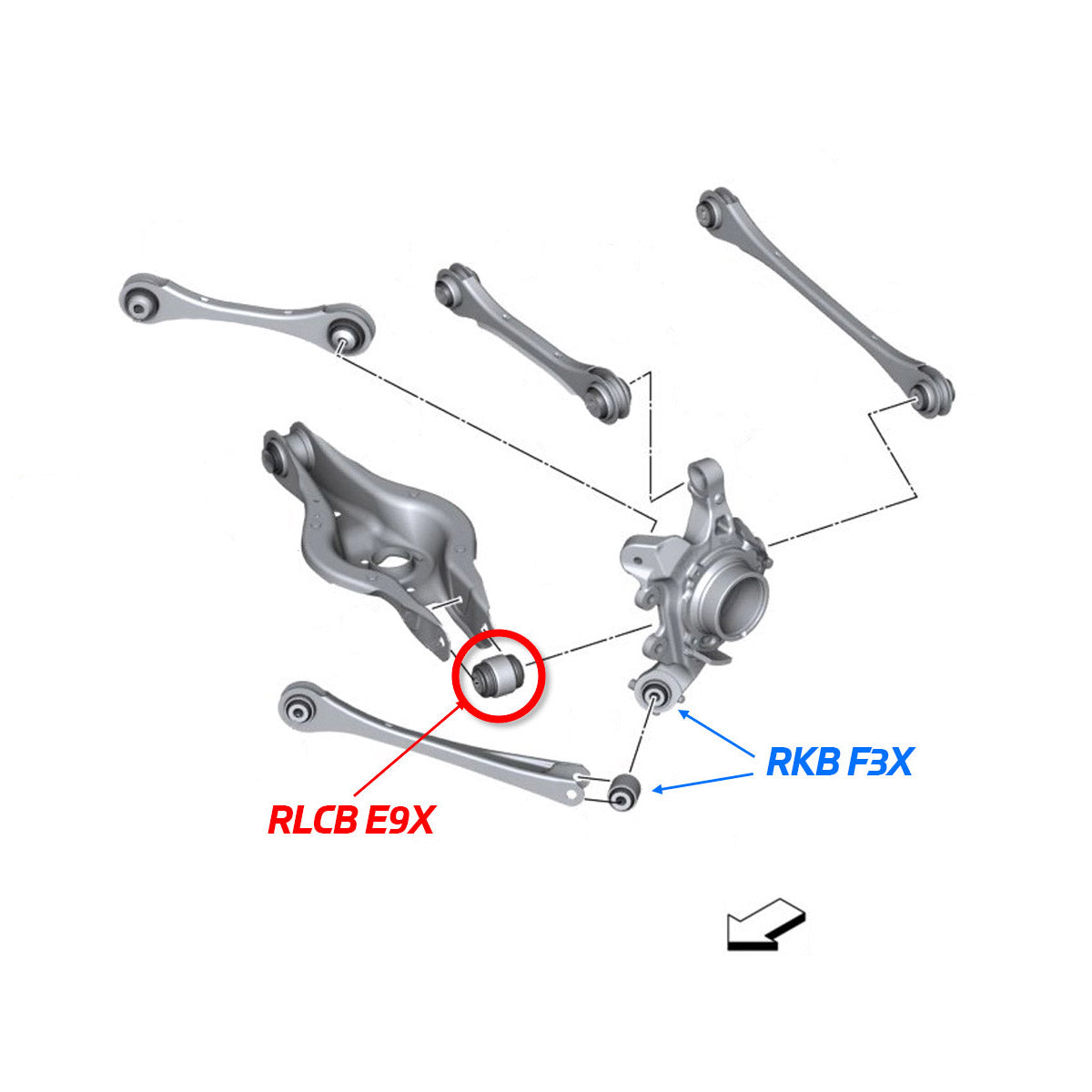 SPL Parts BMW G8X Rear Lower Control Arm Knuckle Bushing